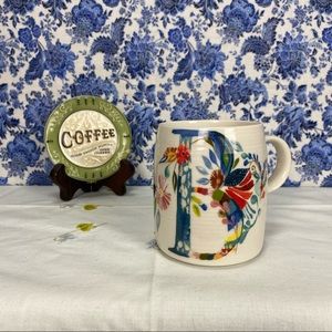Anthropologie Petal Palette Monogram Mug